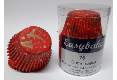 Easybake Reindeer Buffin Cases (45 x 45mm) x 75	